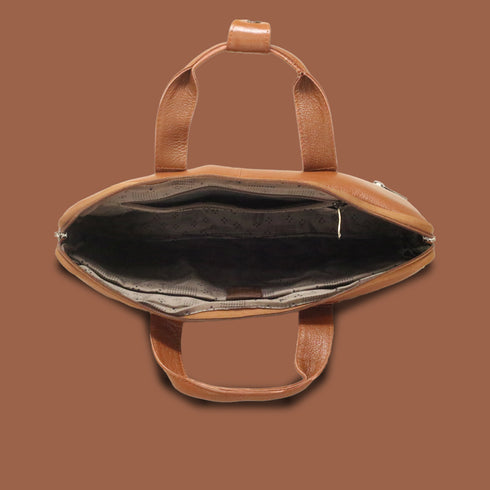 Tveshan Genuine Leather Laptop Messenger Bag For Men
